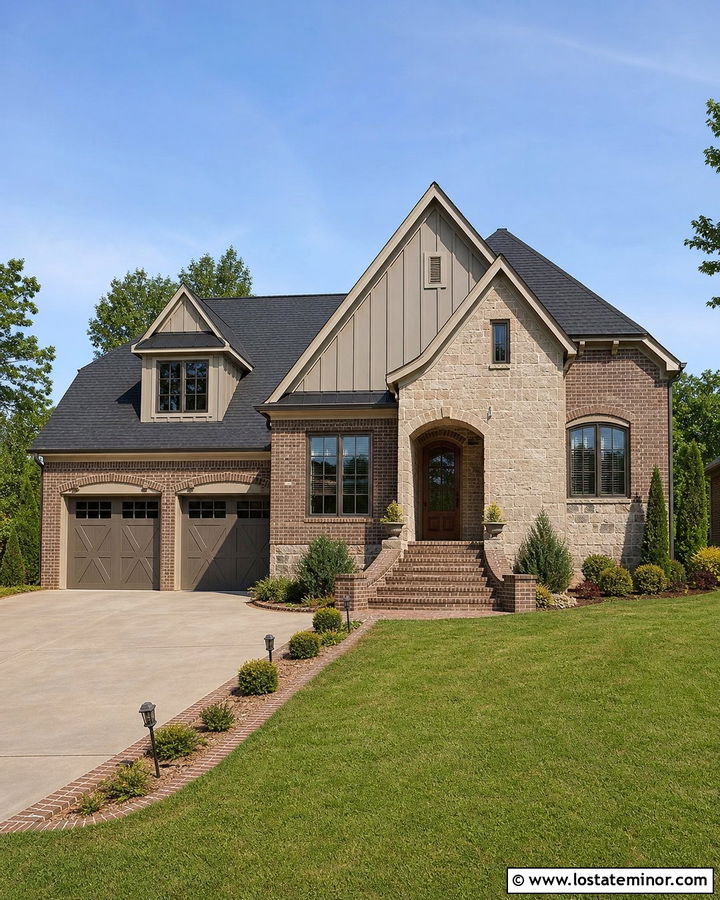 Stone And Brick House With Gables - 30 Stone House Design With Gables Ideas
