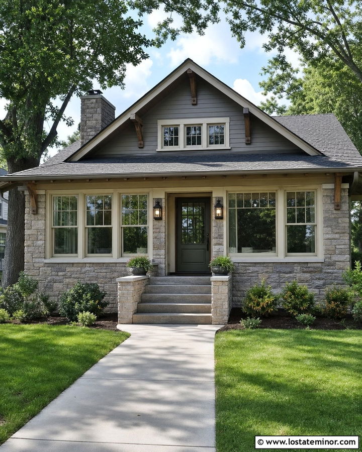 Stone Bungalow With Front Sunroom - 30 Stone House Design With Sunroom Ideas