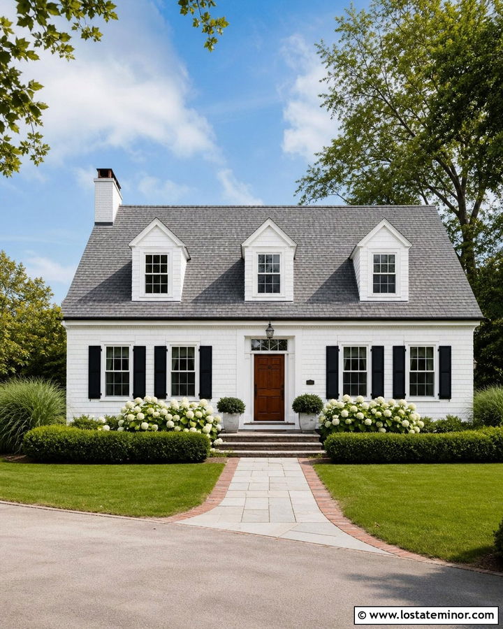Stone Cape Cod House With Brick And Stone Walkway - 30 Stone House Design With Walkway Ideas