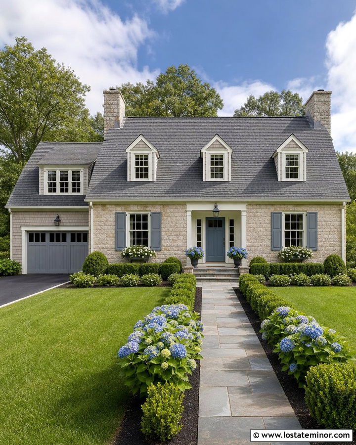 Stone Cape Cod House With Gambrel Roof - 30 Stone House Design With Roof Ideas