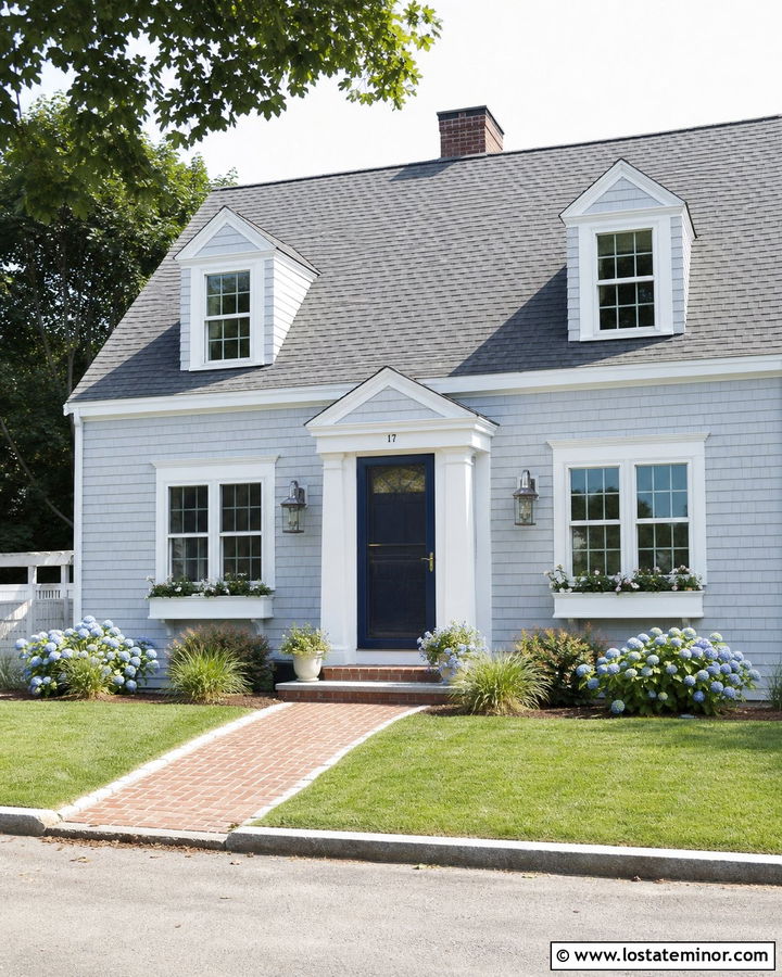 Stone Cape Cod House With Navy Screen Door - 30 Stone House Design With Screen Door Ideas