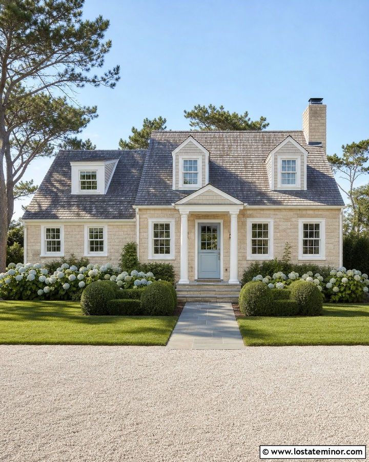 Stone Cape Cod With Light Blue Dutch Door - 30 Stone House Design With Dutch Door Ideas
