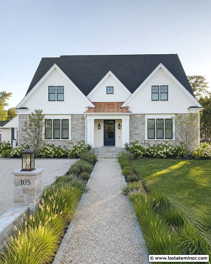 Stone Cape Cod With Nautical Lights - 30 Stone House Design With Light Fixtures Ideas