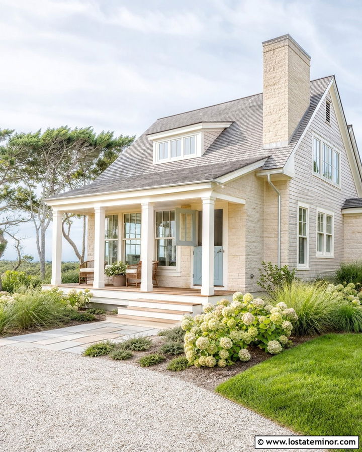 Stone Coastal House With Aqua Dutch Door - 30 Stone House Design With Dutch Door Ideas
