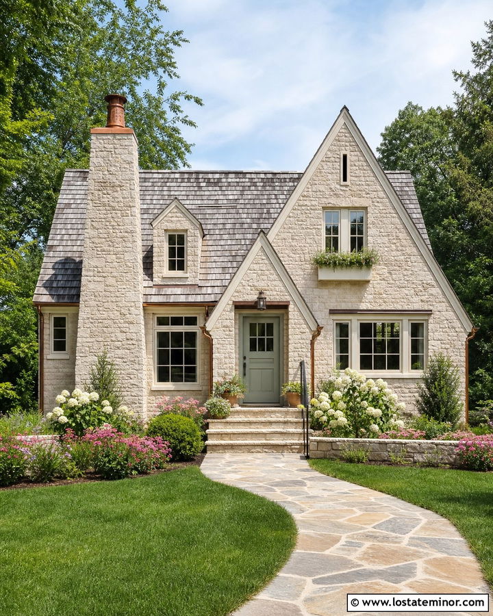 Stone Cottage With Copper Chimney Cap - 30 Stone House Design With Chimney Ideas