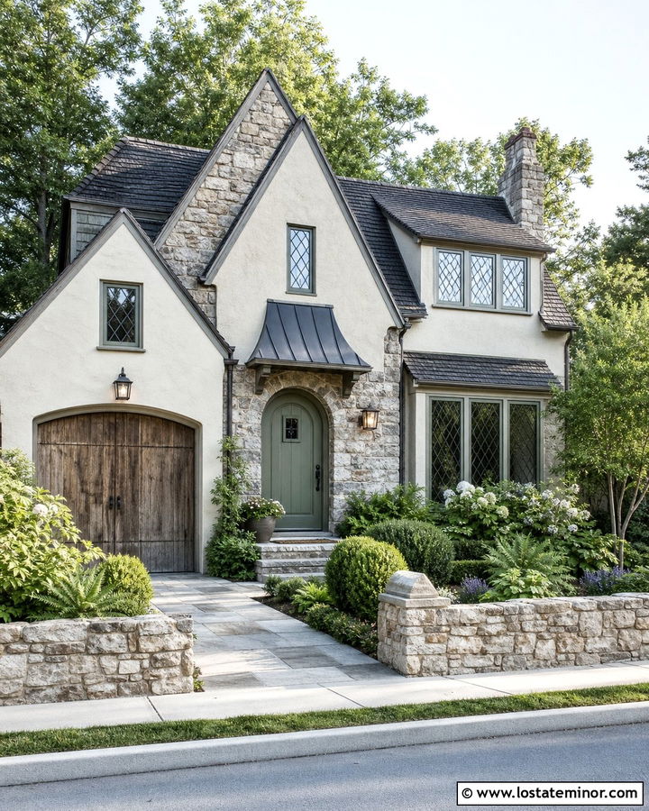 Stone English Cottage With Leaded Awning - 30 Stone House Design With Awning Ideas