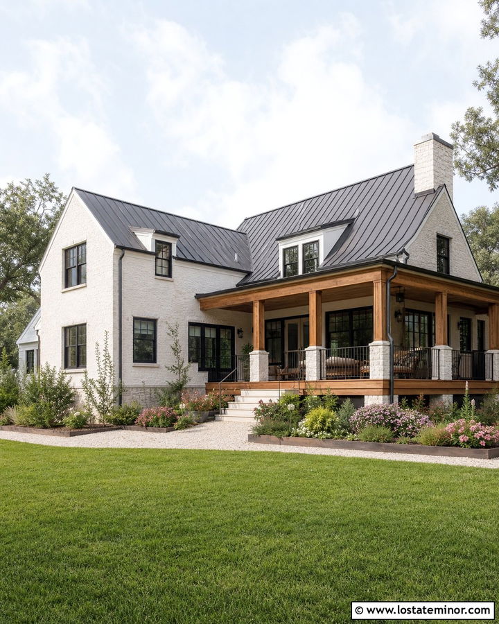 Stone Farmhouse With Covered Back Deck - 30 Stone House Design With Deck Ideas