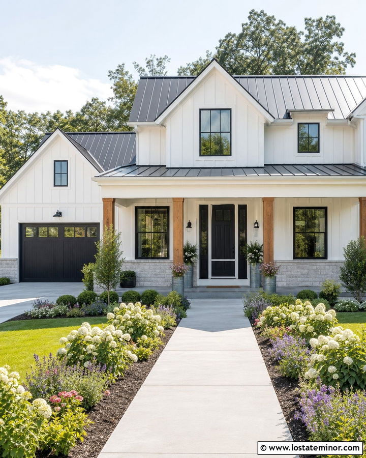 Stone Farmhouse With White Retractable Screen Door - 30 Stone House Design With Storm Door Ideas