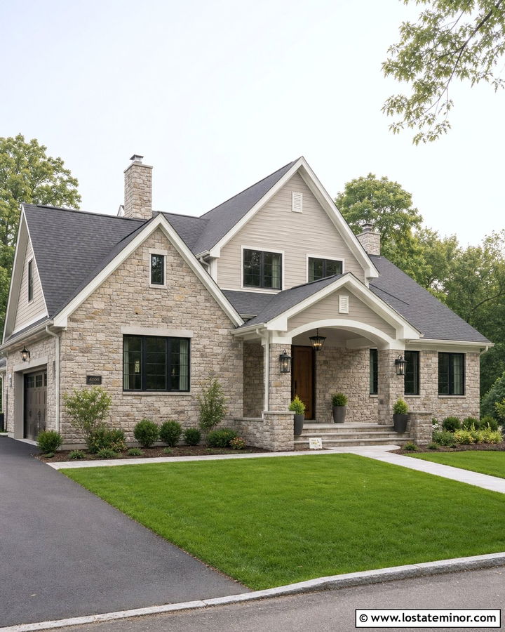 Stone House Renovation With Simplified Gables - 30 Stone House Design With Gables Ideas