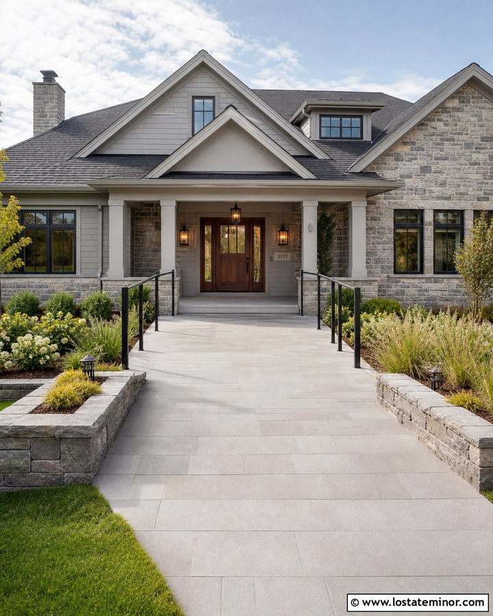 Stone House With Accessible Front Porch - 30 Stone House Design With Front Porch Ideas
