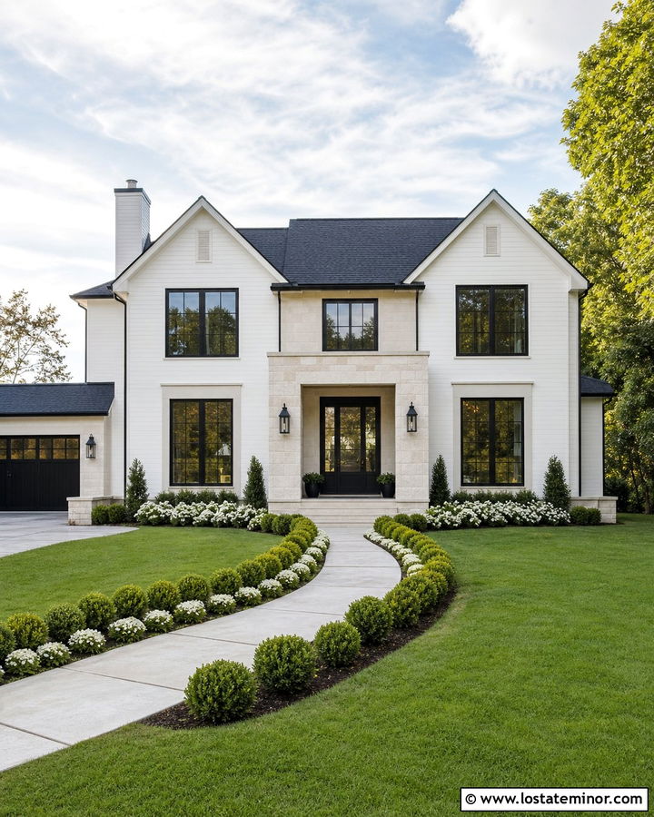 Stone House With Black Entry Door - 30 Stone House Design With Entry Door Ideas