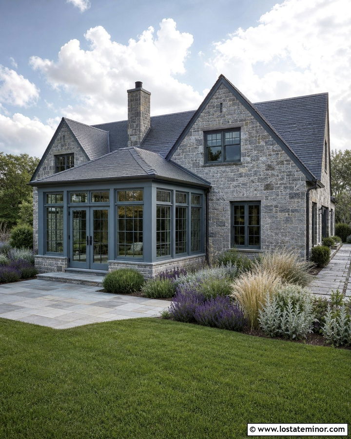 Stone House With Bluestone Patio Sunroom - 30 Stone House Design With Sunroom Ideas