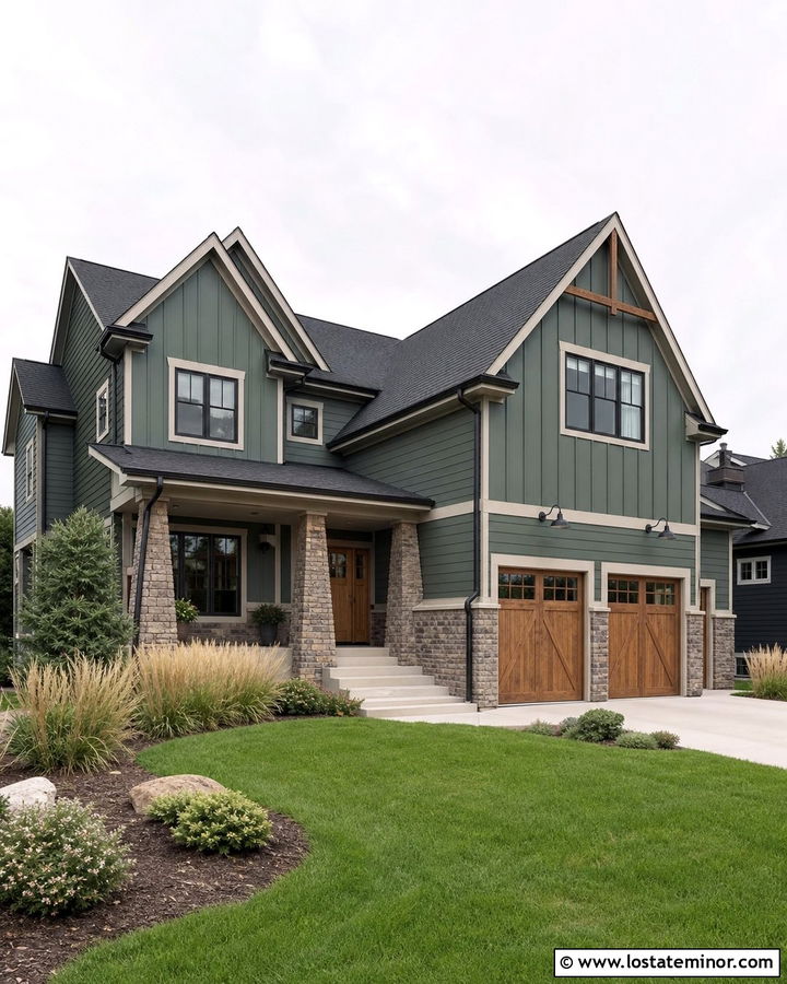 Stone House With Board And Batten Trim - 30 Stone House Design With Trim Ideas