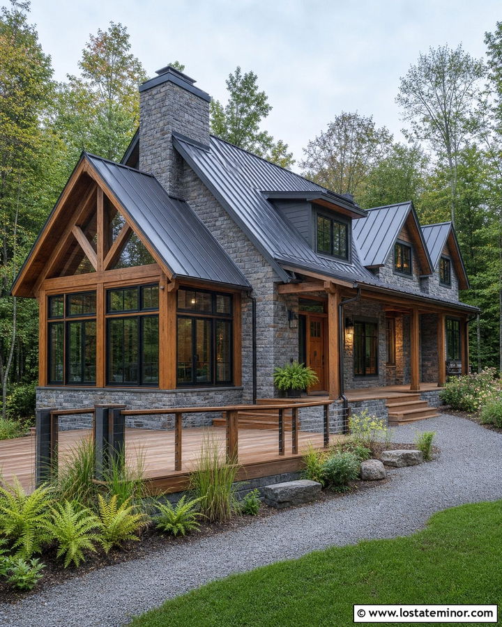 Stone House With Cedar Sunroom - 30 Stone House Design With Sunroom Ideas