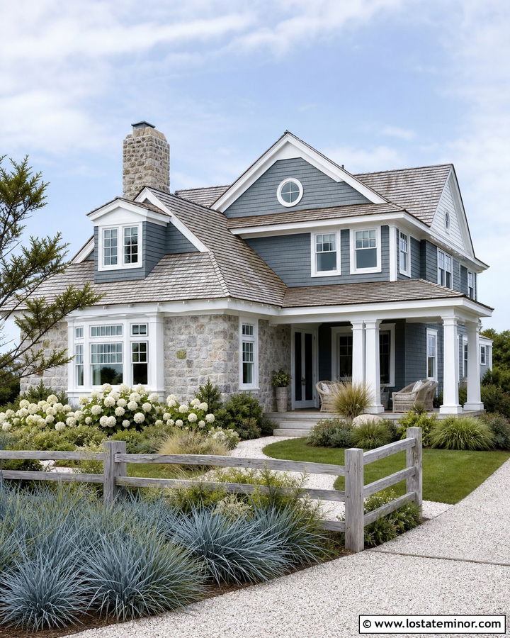 Stone House With Coastal Landscaping - 30 Stone House Design With Landscaping Ideas