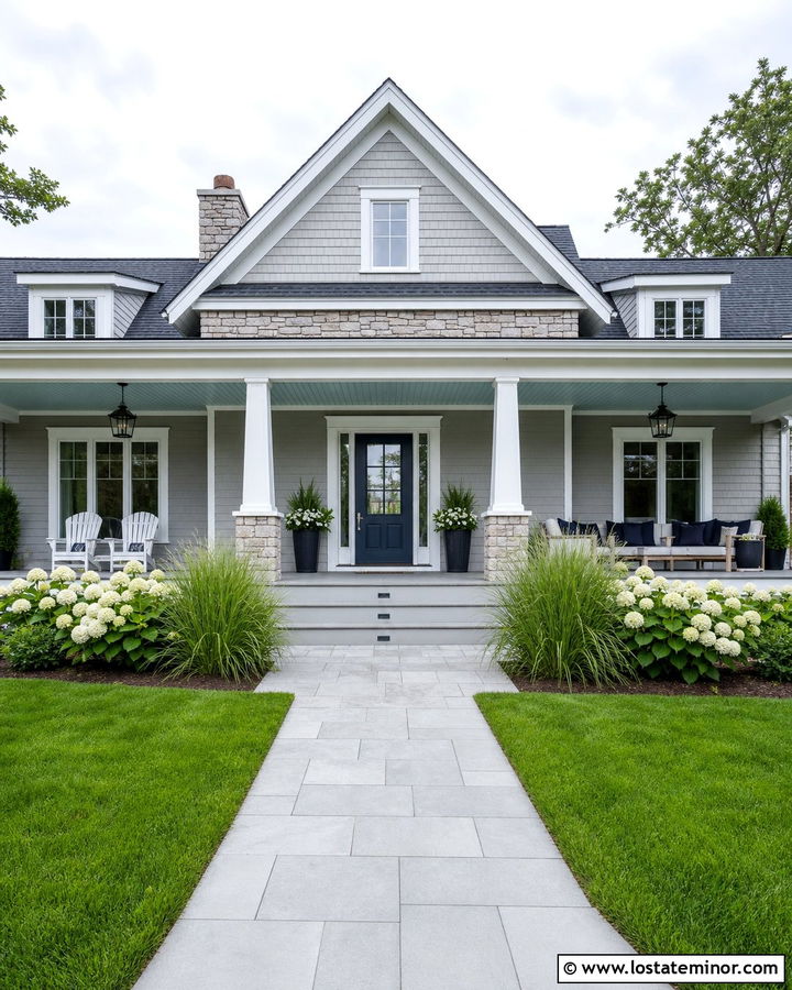Stone House With Composite Beadboard Porch Ceiling - 30 Stone House Design With Porch Ceiling Ideas