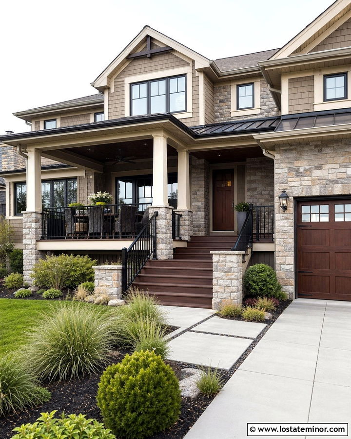 Stone House With Composite Deck - 30 Stone House Design With Deck Ideas