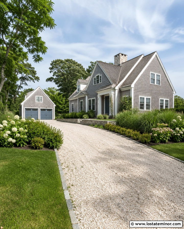 Stone House With Detached Garage Driveway - 30 Stone House Design With Driveway Ideas