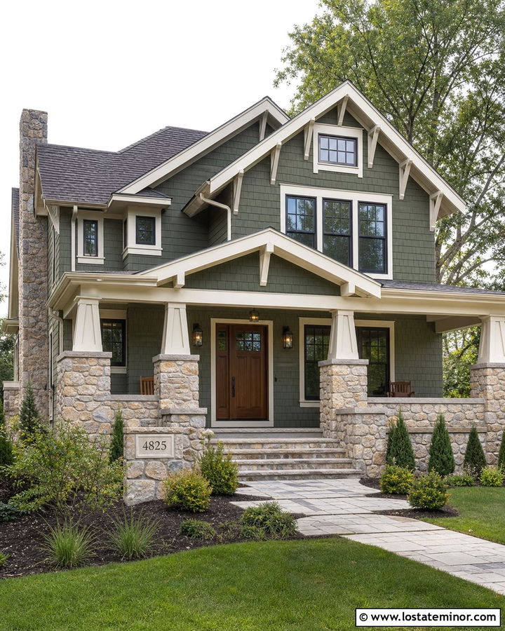 Stone House With Engraved Address Block - 30 Stone House Design With House Numbers Ideas