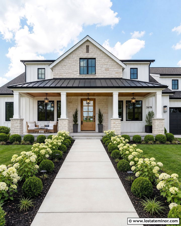 Stone House With Farmhouse Entry Door - 30 Stone House Design With Entry Door Ideas