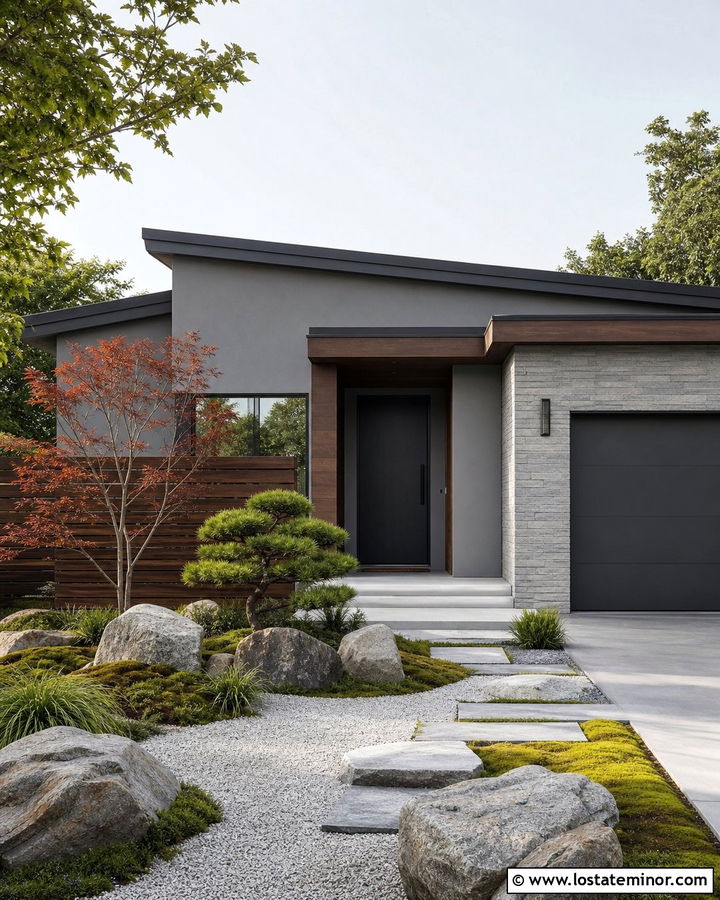 Stone House With Japanese Garden - 30 Stone House Design With Landscaping Ideas