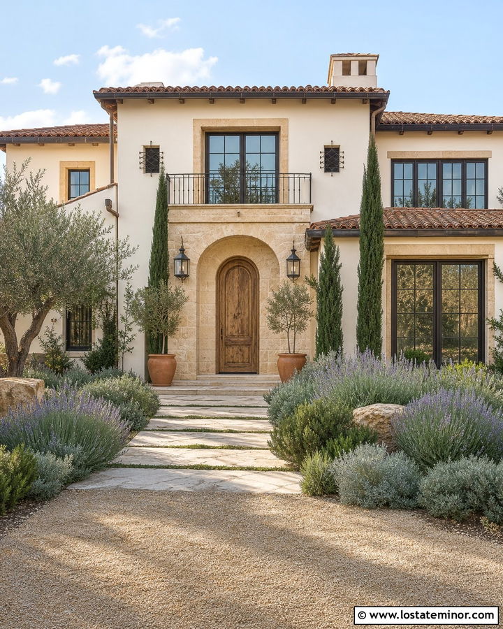 Stone House With Mediterranean Landscaping - 30 Stone House Design With Landscaping Ideas
