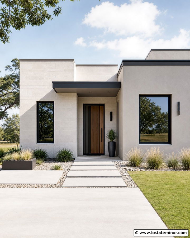 Stone House With Minimal Screen Door - 30 Stone House Design With Screen Door Ideas
