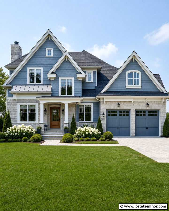 Stone House With Painted Cedar Shakes - 30 Stone House Design With Cedar Shake Ideas