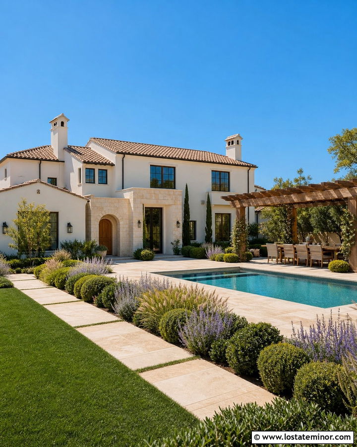 Stone House With Pool And Pergola - 30 Stone House Design With Swimming Pool Ideas