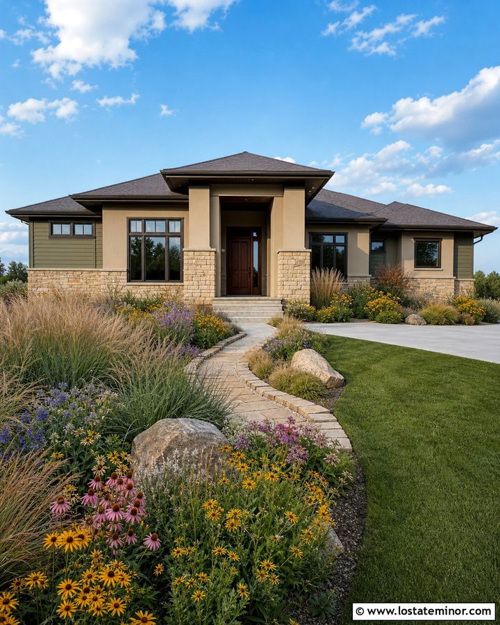 Stone House With Prairie Landscaping - 30 Stone House Design With Landscaping Ideas