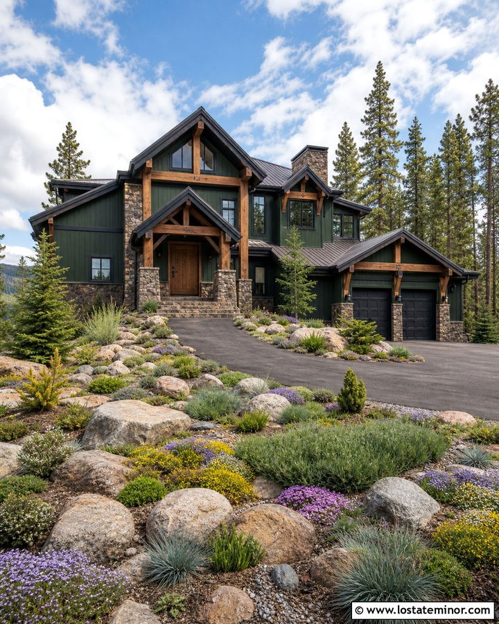 Stone House With Rock Garden - 30 Stone House Design With Landscaping Ideas