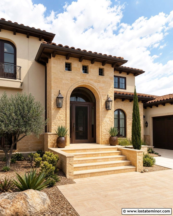 Stone House With Screen Door And Stone Arch - 30 Stone House Design With Screen Door Ideas