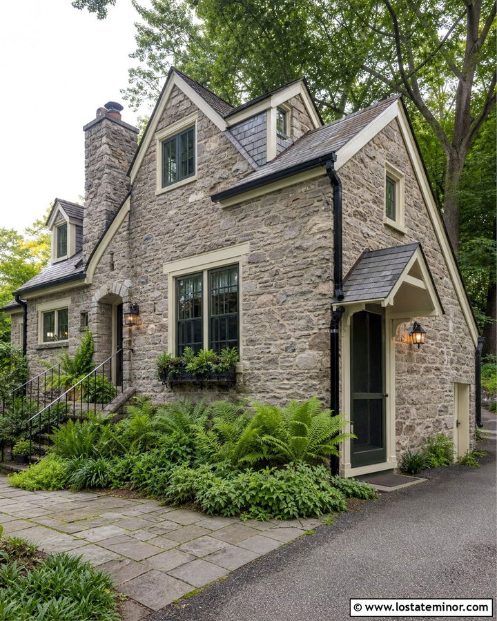 Stone House With Screened Side Entry - 30 Stone House Design With Screen Door Ideas