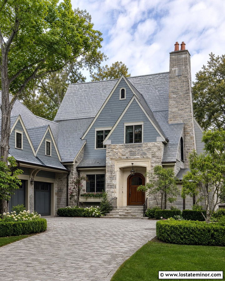 Stone House With Slate Roof Gables - 30 Stone House Design With Gables Ideas