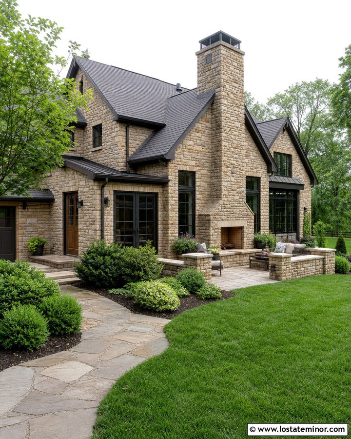 Stone House With Stone Fireplace Sunroom - 30 Stone House Design With Sunroom Ideas