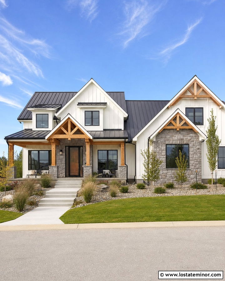 Stone House With Storm Door And Cedar Accents - 30 Stone House Design With Storm Door Ideas