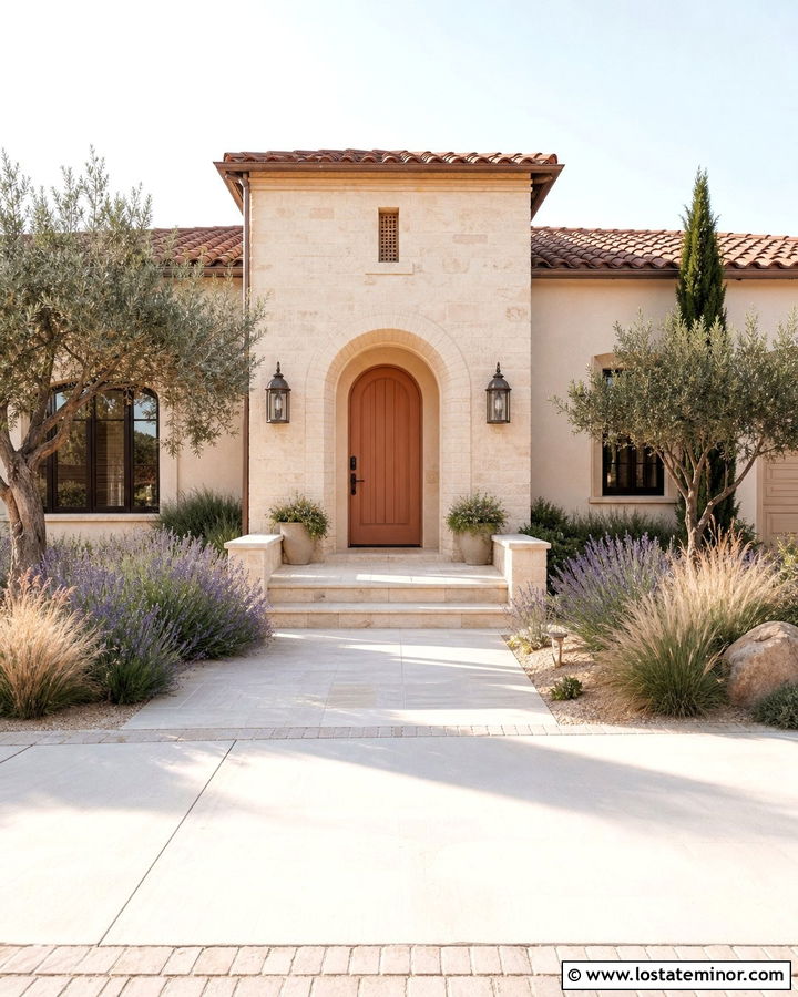 Stone House With Terracotta Entry Door - 30 Stone House Design With Entry Door Ideas
