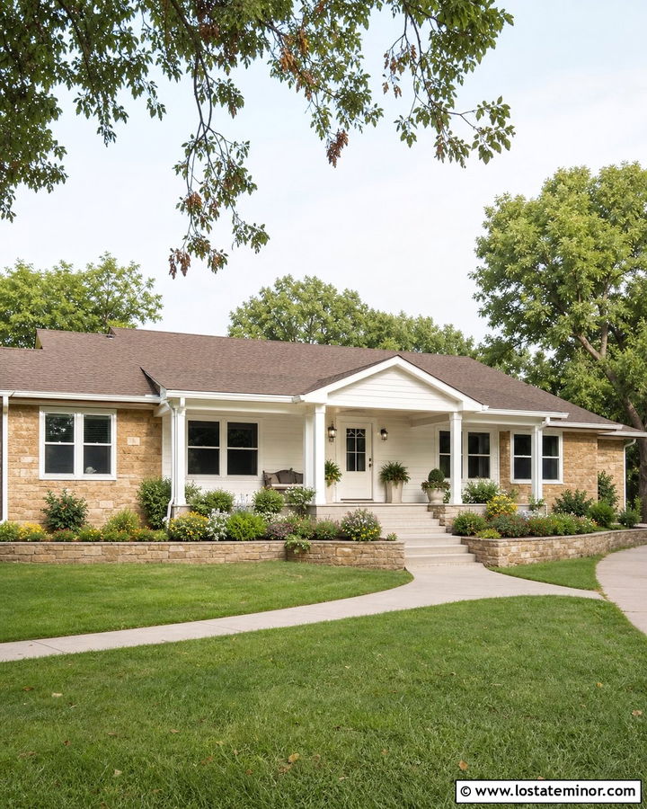 Stone House With White Entry Door - 30 Stone House Design With Entry Door Ideas
