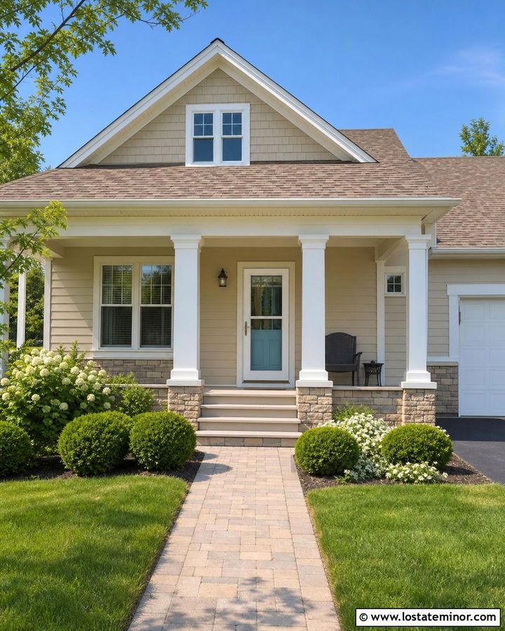 Stone House With White Mid View Storm Door - 30 Stone House Design With Storm Door Ideas