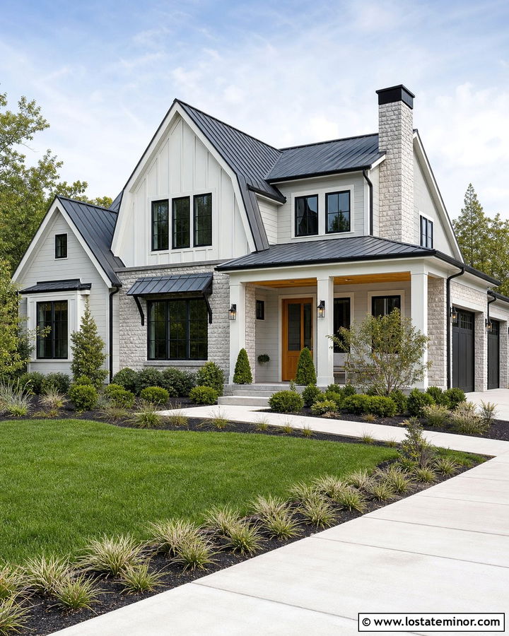 Stone House With Windowed Gables - 30 Stone House Design With Gables Ideas