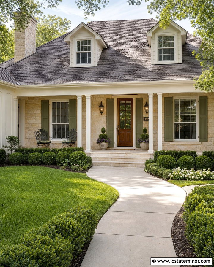 Stone Porch House With Address Plaque - 30 Stone House Design With House Numbers Ideas