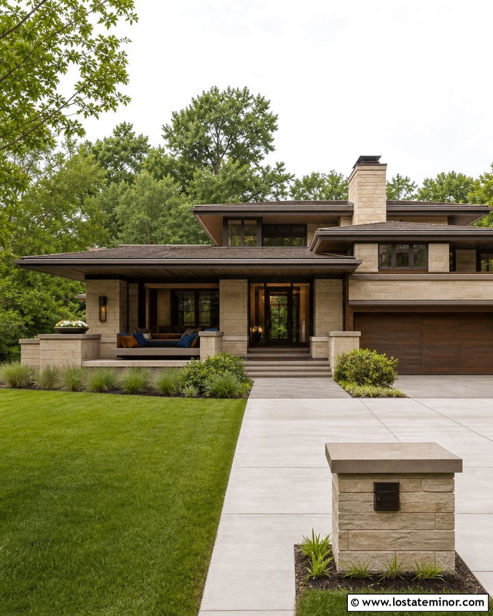 Stone Prairie House With Cantilevered Daybed - 30 Stone House Design With Daybed Ideas