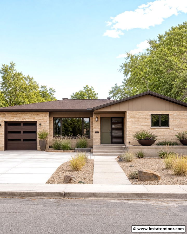 Stone Ranch House With Bronze Screen Door - 30 Stone House Design With Screen Door Ideas