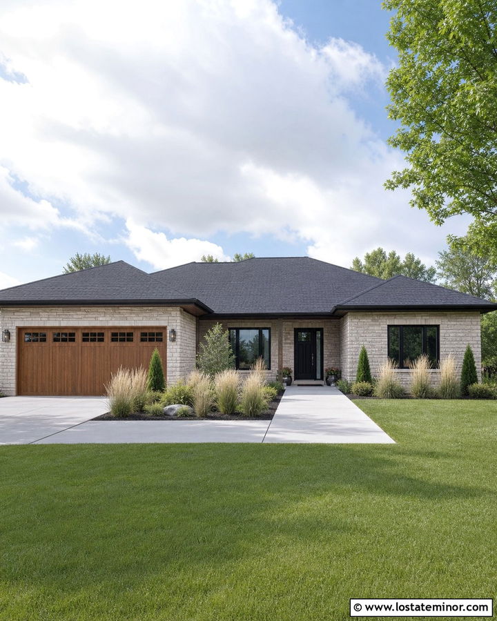 Stone Ranch House With Hip Roof - 30 Stone House Design With Roof Ideas