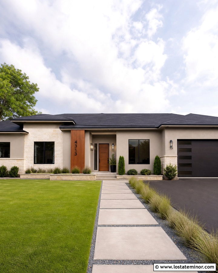 Stone Ranch House With Vertical Numbers - 30 Stone House Design With House Numbers Ideas