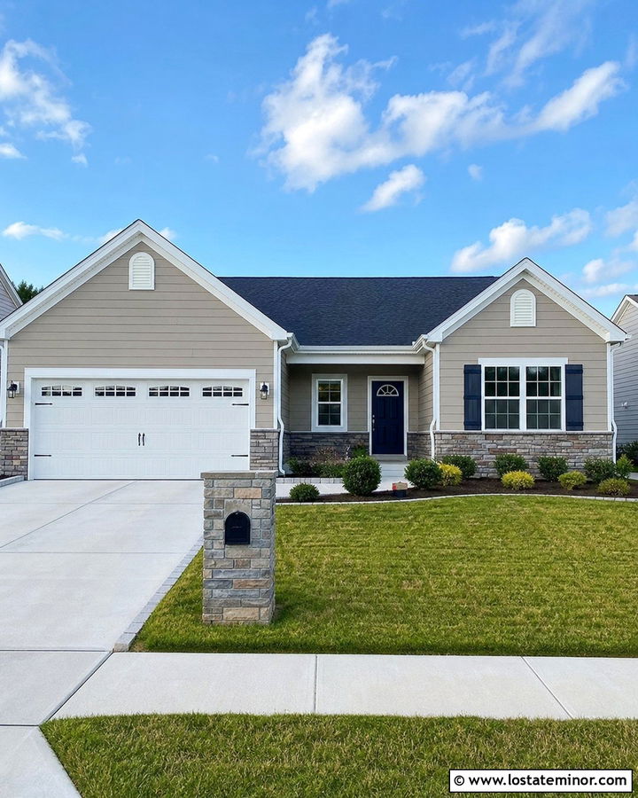 Stone Veneer House With Budget Mailbox - 30 Stone House Design With Mailbox Ideas