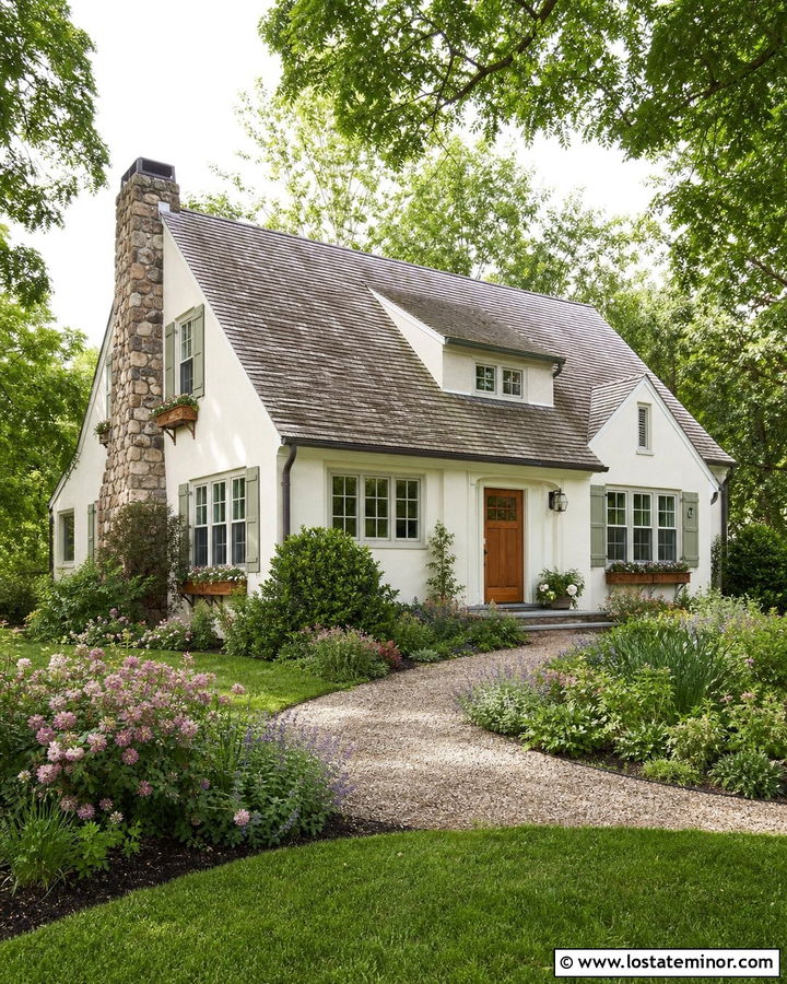 Swiss Coffee Cottage With Cedar Window Boxes - 30 Warm White House Design With Window Boxes Ideas