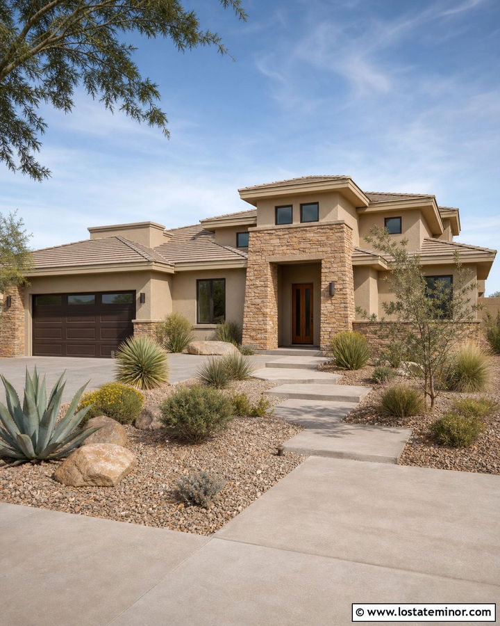 Tan Desert House With Sand Colored Shingles - 30 Tan House Design With Shingles Ideas