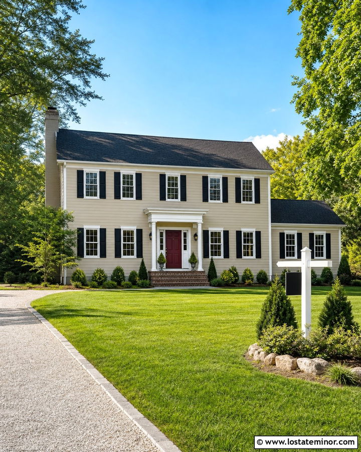 Tan House With Address Number Post - 30 Tan House Design With House Numbers Ideas