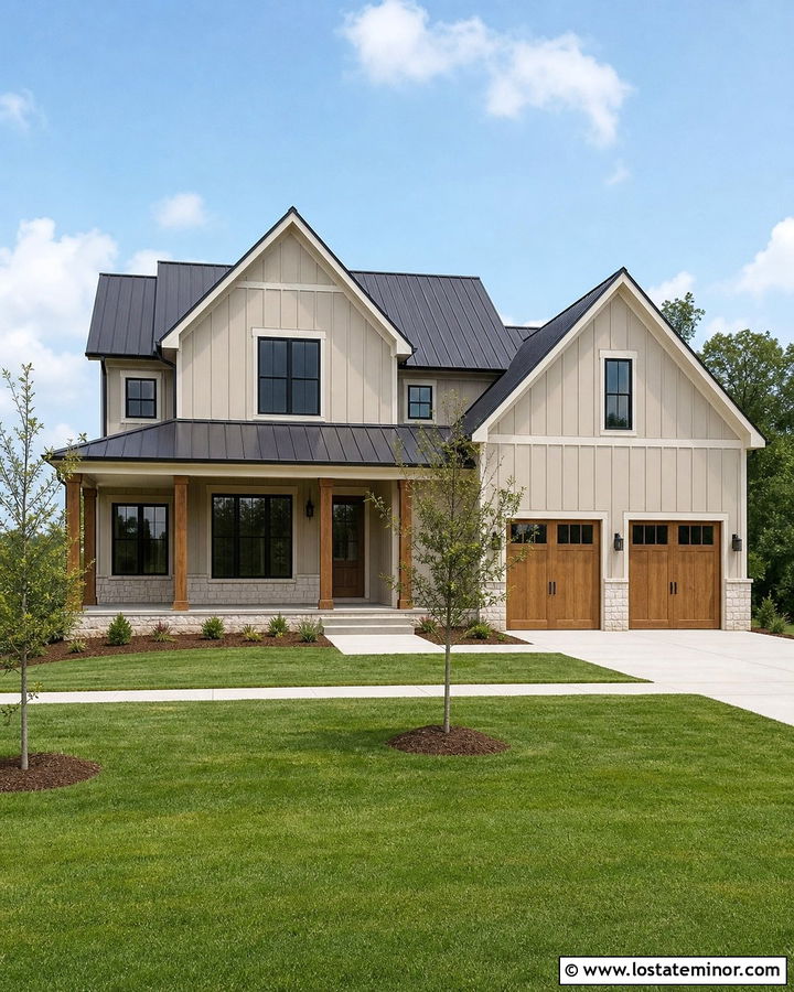 Tan House With Black Metal Roof - 30 Tan House Design With Roof Ideas